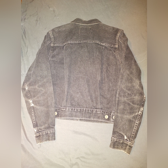 VTG Guess USA Jeans Denim Jacket Cropped Style Retro 90s Light Wash biker sty xL - Picture 2 of 6